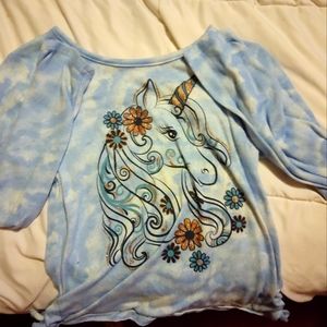 Beauties blue long sleeve unicorn shirt xL
